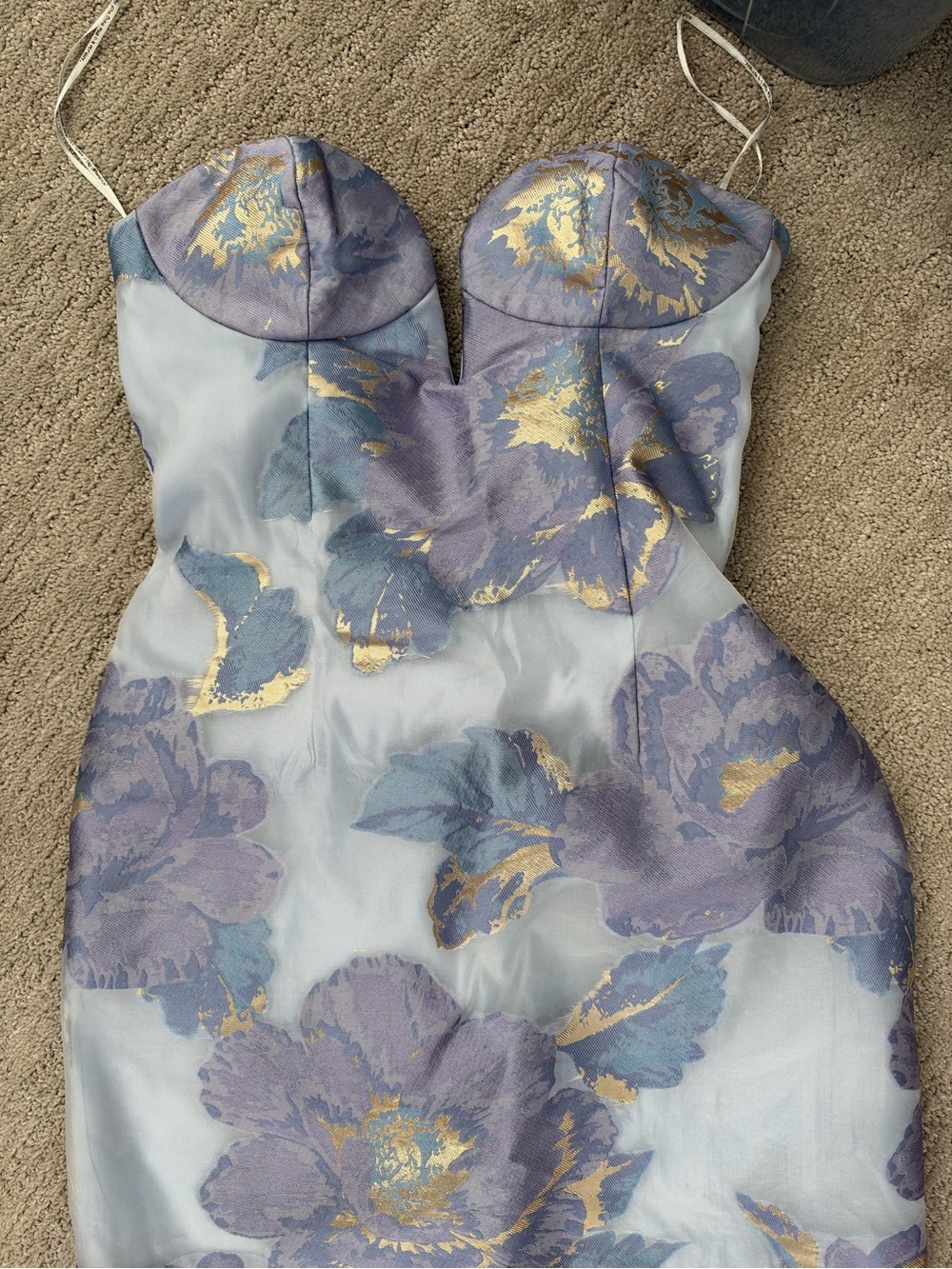 Katie May Strapless Sweetheart Gown in Lilac and Gold - Picture 3 of 5
